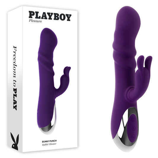 Playboy Pleasure BUNNY PUNCH - Purple 24.4 cm USB Rechargeable Twirling Rabbit Vibrator-PB-RS-5650-2