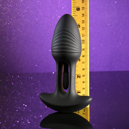 Playboy Pleasure RIM SHOT - Black 11.4 cm USB Rechargeable Vibrating Butt Plug-PB-RS-5872-2