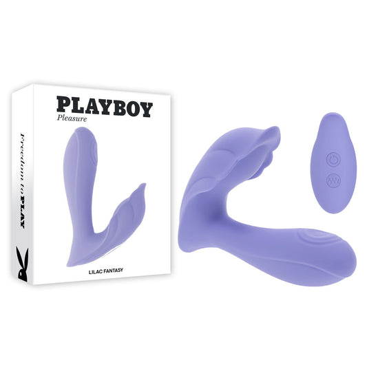 Playboy Pleasure LILAC FANTASY - Purple 13.5 cm USB Rechargeable Tapping Vibrator with Remote-PB-RS-6473-2