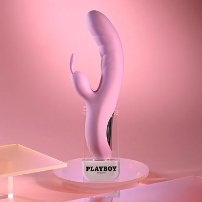 Playboy Pleasure RUB ME RIGHT - Pink 23.2 cm USB Rechargeable Thrusting Rabbit Vibrator-PB-RS-6626-2
