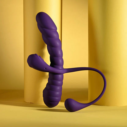 Playboy Pleasure TWISTED PLAYGROUND - Purple USB Rechargeable Vibrator and Cock Ring Kit-PB-RS-6657-2