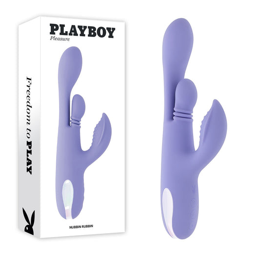 Playboy Pleasure NUBBIN RUBBIN - Purple 24.1 cm USB Rechargeable Thrusting Rabbit Vibrator-PB-RS-6695-2