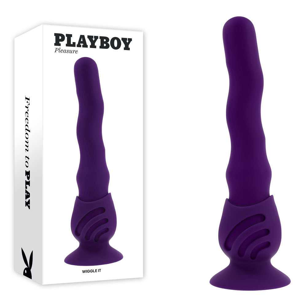 Playboy Pleasure WIGGLE IT - Purple 23.9 cm USB Rechargeable Wiggling Vibrator-PB-RS-6893-2