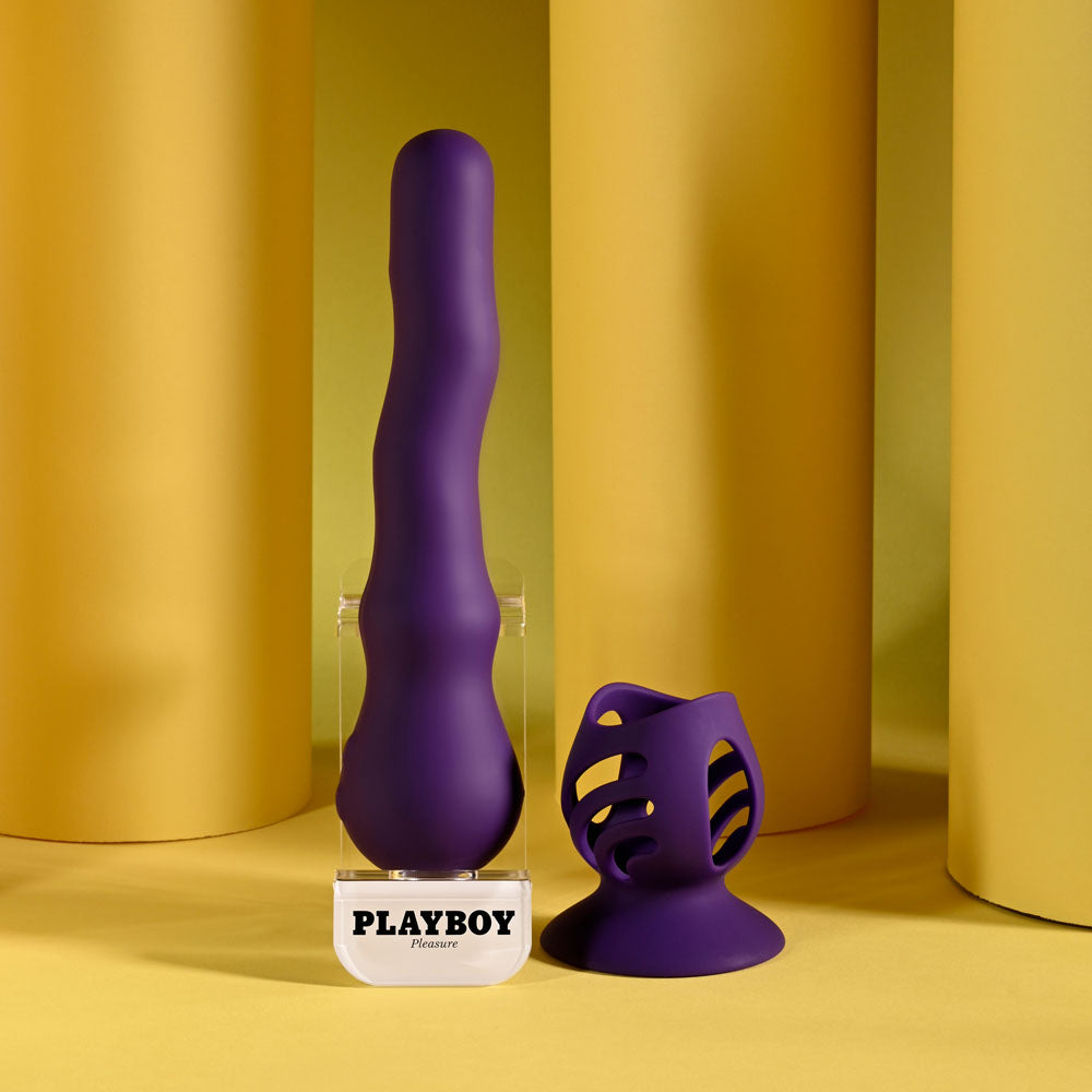 Playboy Pleasure WIGGLE IT - Purple 23.9 cm USB Rechargeable Wiggling Vibrator-PB-RS-6893-2