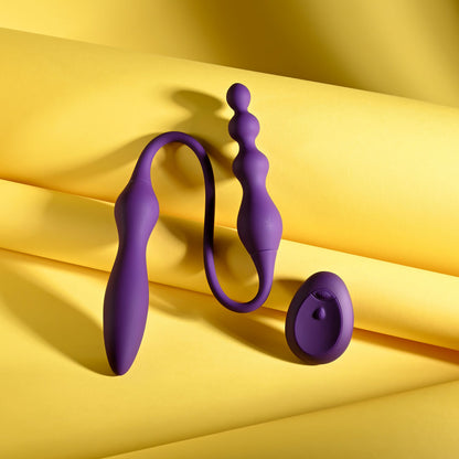 Playboy Pleasure THIS & THAT - Purple 60 cm USB Rechargeable Flexible Dual Ended Vibrator-PB-RS-7005-2