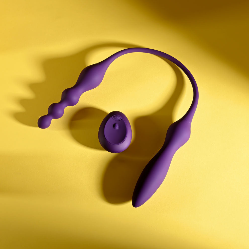 Playboy Pleasure THIS & THAT - Purple 60 cm USB Rechargeable Flexible Dual Ended Vibrator-PB-RS-7005-2