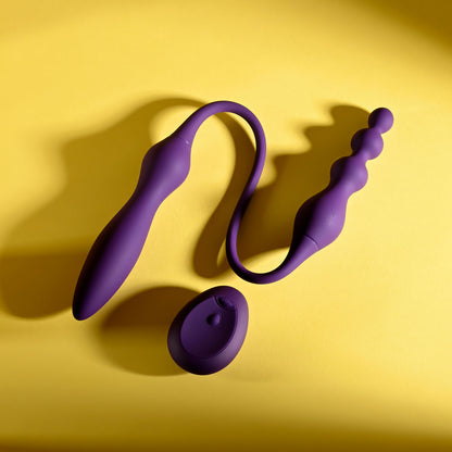 Playboy Pleasure THIS & THAT - Purple 60 cm USB Rechargeable Flexible Dual Ended Vibrator-PB-RS-7005-2