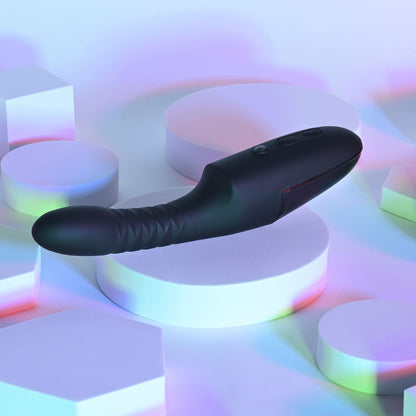 Playboy Pleasure OVERDRIVE - Black 28.2 cm USB Rechargeable Thrusting Vibrator-PB-RS-7302-2