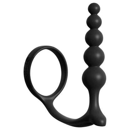 Anal Fantasy Collection Ass-Gasm Cockring Anal Beads - Black Cock Ring with Anal Plug