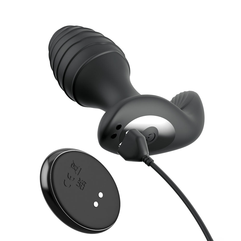 Anal Fantasy Elite Gyro-Milk Pro - Black - Black USB Rechargeable Gyrating Butt Plug-PD4796-23