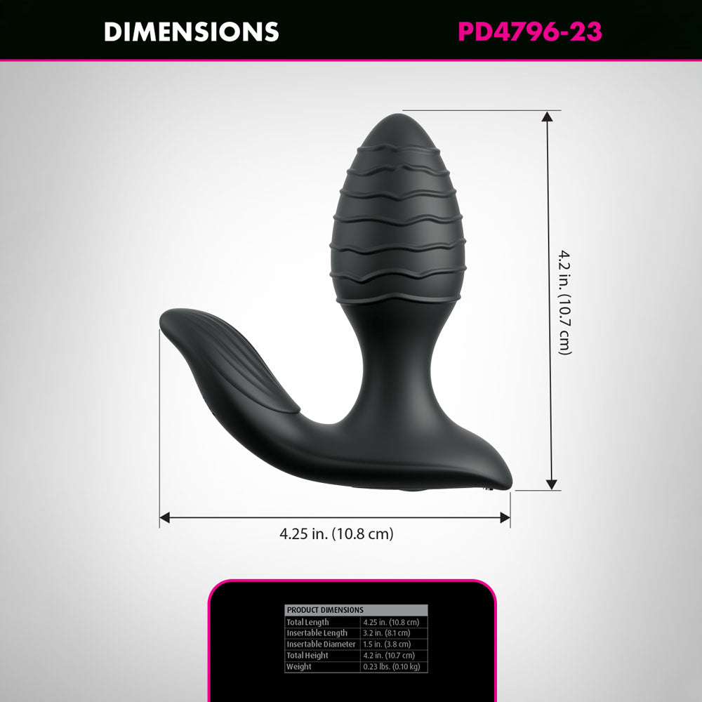 Anal Fantasy Elite Gyro-Milk Pro - Black - Black USB Rechargeable Gyrating Butt Plug-PD4796-23
