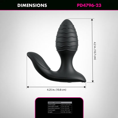Anal Fantasy Elite Gyro-Milk Pro - Black - Black USB Rechargeable Gyrating Butt Plug-PD4796-23