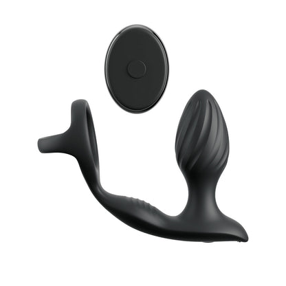 Anal Fantasy Elite Ass-Gasm Gyro-Milk Pro - Black USB Rechargeable Gyrating Butt Plug with Cock Ring-PD4797-23