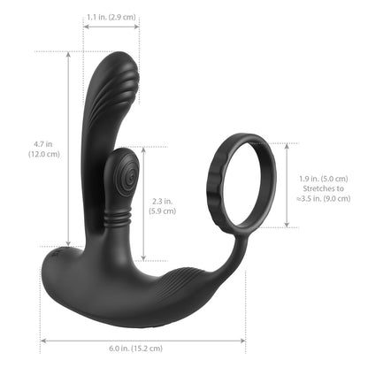 Anal Fantasy Elite Ass-Gasm intiMotion - Black USB Rechargeable Quad Motor Prostate Massager with Remote - PD4798-23