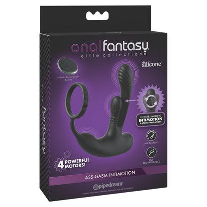 Anal Fantasy Elite Ass-Gasm intiMotion - Black USB Rechargeable Quad Motor Prostate Massager with Remote - PD4798-23