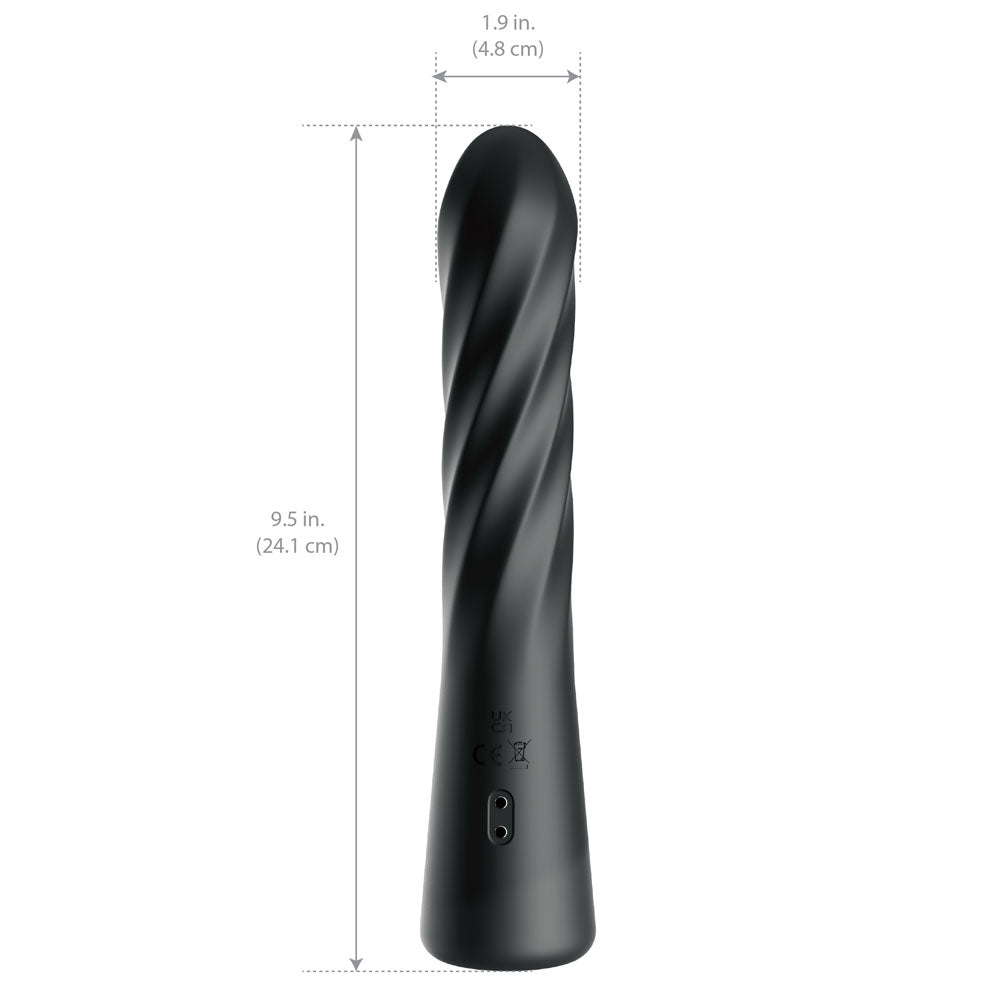 Anal Fantasy Elite Twist Ecstasy - Black - Black 24.1 cm USB Rechargeable Twisting & Thrusting Anal Vibrator - PD4800-23