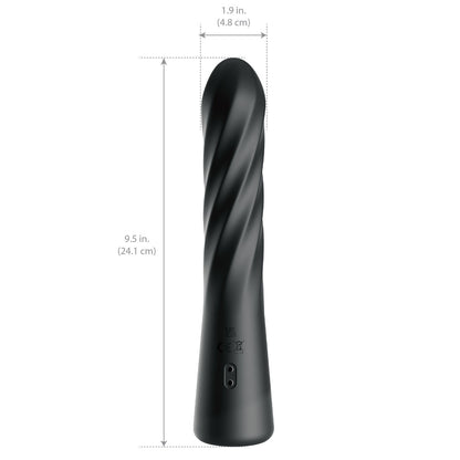 Anal Fantasy Elite Twist Ecstasy - Black - Black 24.1 cm USB Rechargeable Twisting & Thrusting Anal Vibrator - PD4800-23