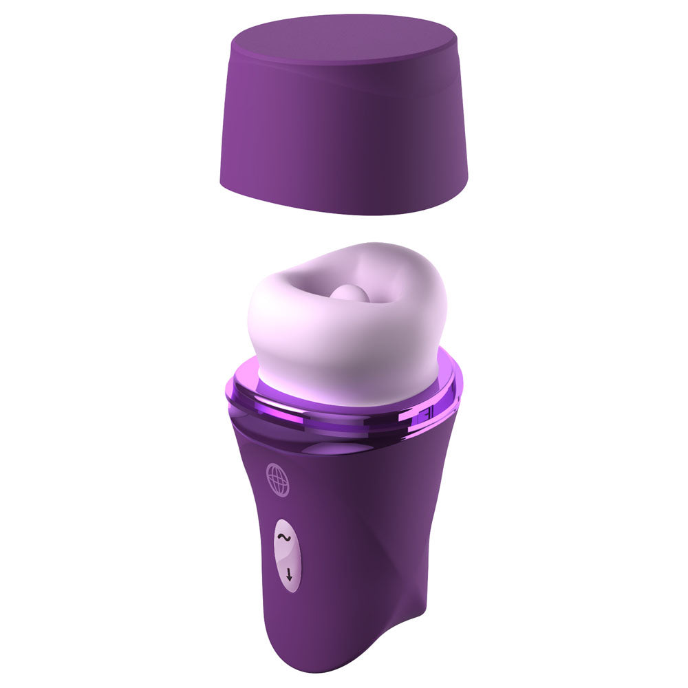 Fantasy For Her Lush Kiss Plush - Purple - Purple USB Rechargeable Licking & Sucking Stimulator - PD4983-12