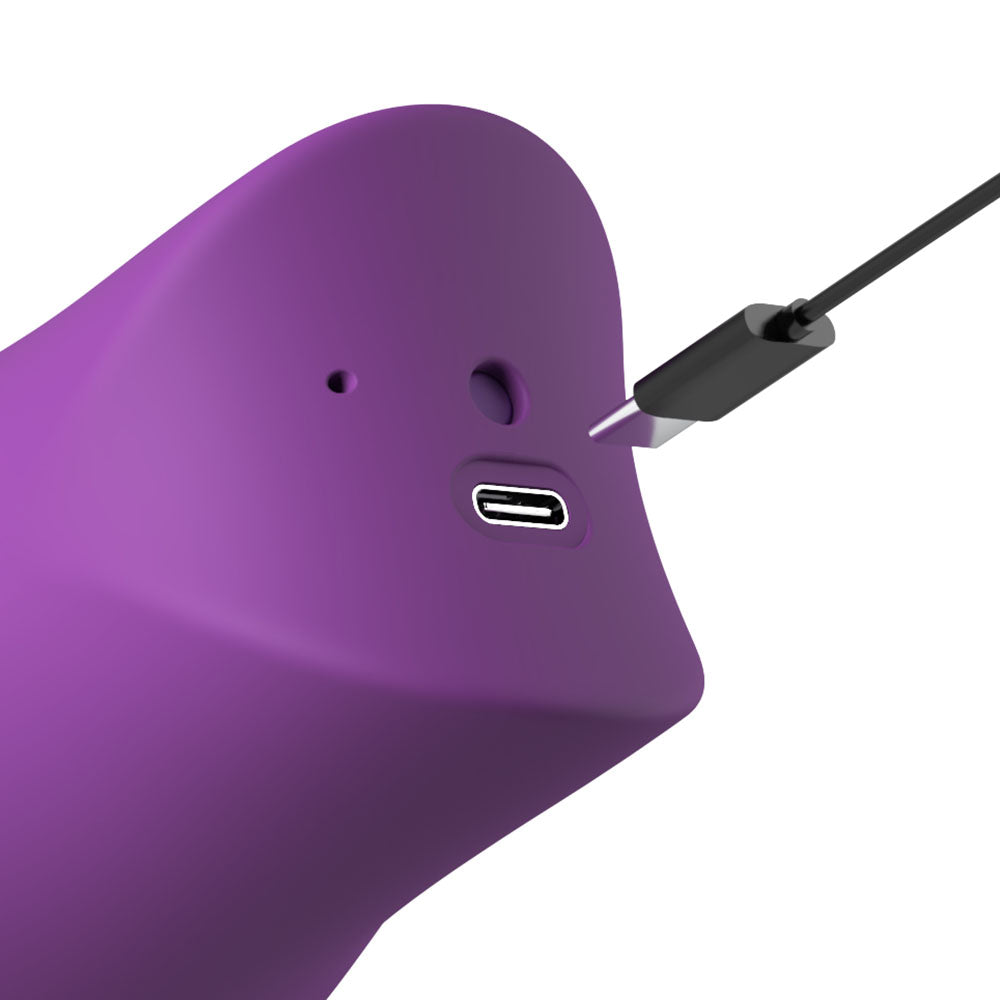 Fantasy For Her Lush Kiss Plush - Purple - Purple USB Rechargeable Licking & Sucking Stimulator - PD4983-12