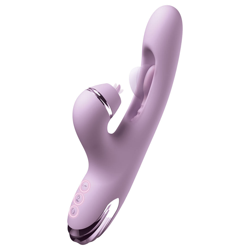 Fantasy For Her G-Touch Pulse Pro - Purple - Purple 23.4 cm USB Rechargeable Rabbit Vibrator with Flicking Shaft and Tip - PD4984-12