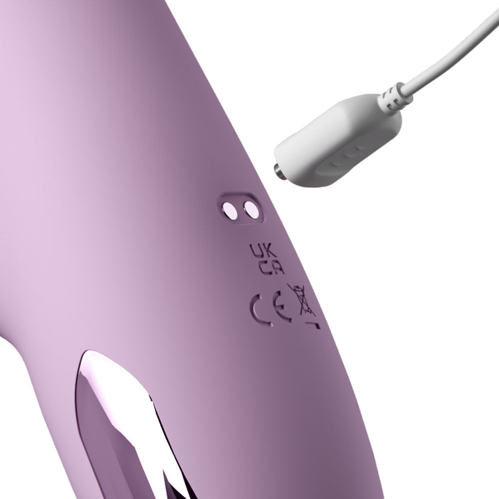 Fantasy For Her G-Touch Pulse Pro - Purple - Purple 23.4 cm USB Rechargeable Rabbit Vibrator with Flicking Shaft and Tip - PD4984-12