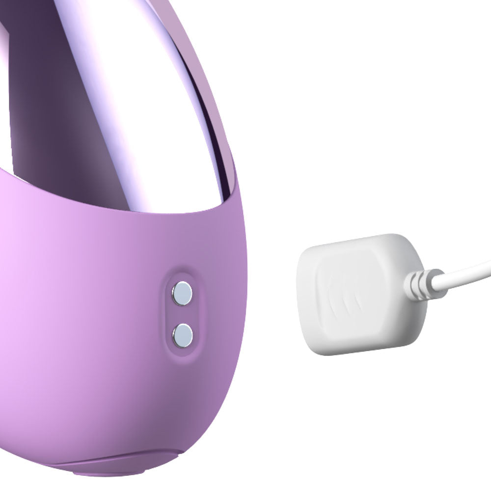Fantasy For Her intiMotion Flutter Pro - Purple 20.6 cm USB Rechargeable Rabbit Vibrator with Pulsating Tip - PD4985-12