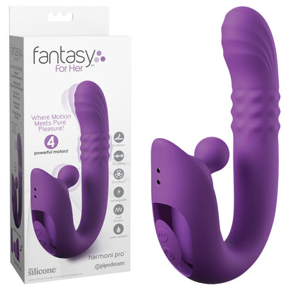 Fantasy For Her Harmoni Pro - Purple - Purple 17.8 cm USB Rechargeable Throbbing Vibrator - PD4990-12