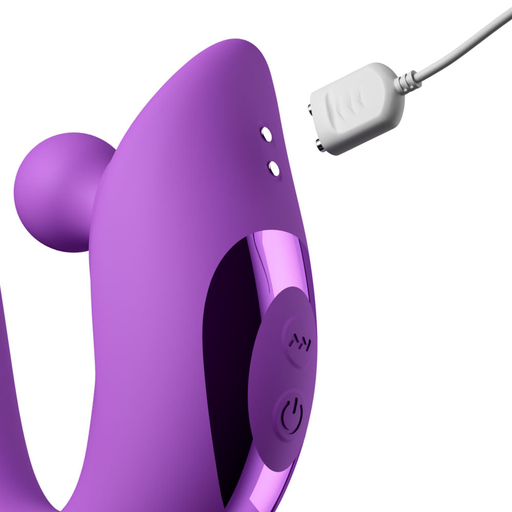 Fantasy For Her Harmoni Pro - Purple - Purple 17.8 cm USB Rechargeable Throbbing Vibrator - PD4990-12