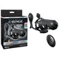 Fantasy C-Ringz Remote-Controlled Vibrating Cock Blocker with Ass-Gasm Plug - Black Vibrating Cock Cage with Anal Plug-PD5970-23