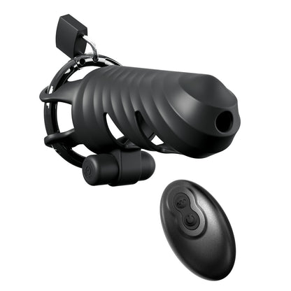 Fantasy C-Ringz Remote-Controlled Vibrating Cock Blocker - Black Vibrating Cock Cage-PD5971-23