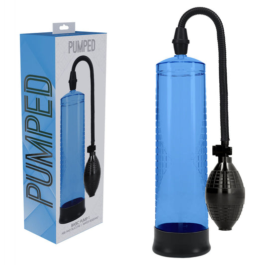 PUMPED Basic Pump 1 - Blue - Blue Penis Pump-PMP054BLU