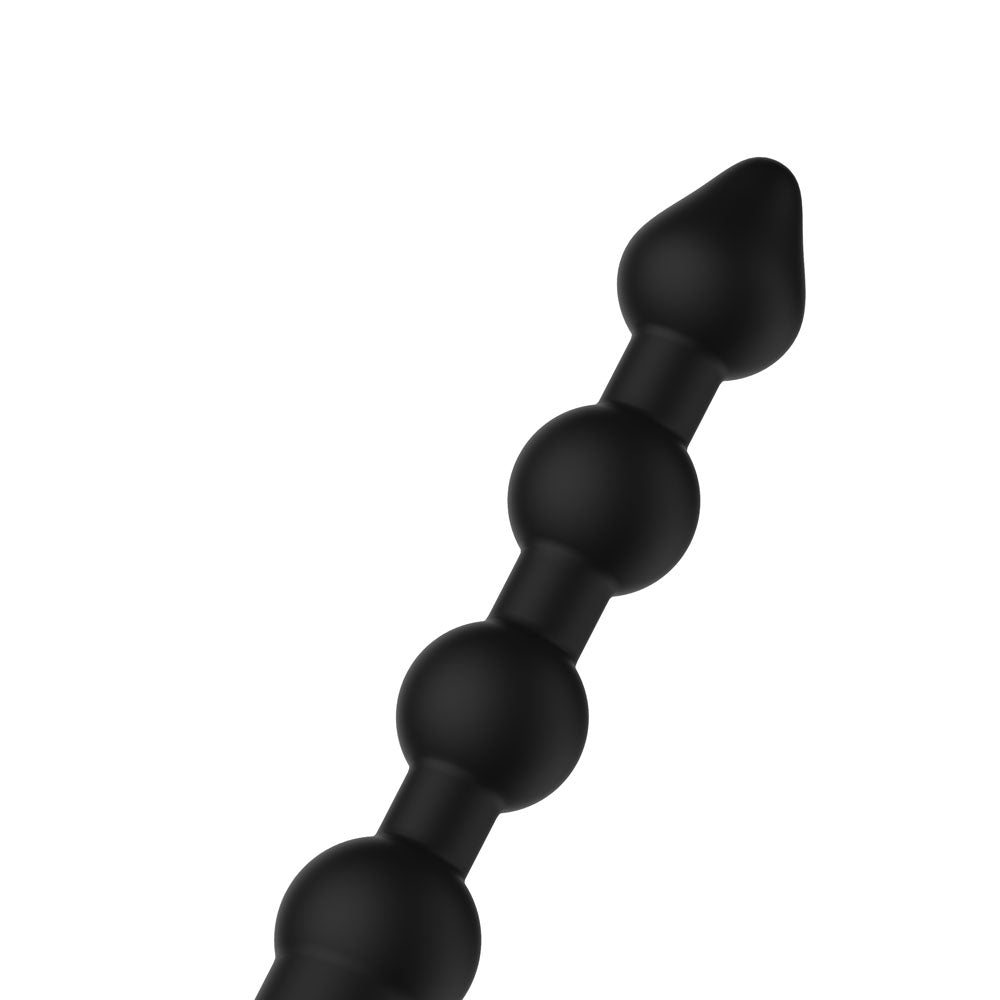 Passion Play Vibrating Anal Beads with Remote - Black USB Rechargeable Vibrating Anal Beads with Wireless Remote - PP0022