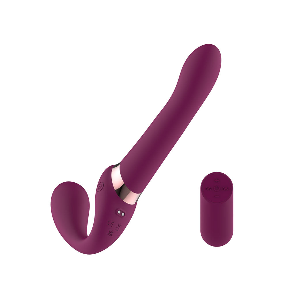 Passion Play Strapless Dildo with Remote Controller - Purple 25 cm USB Rechargeable Strapless Strap-On with Wireless Remote - PP0219