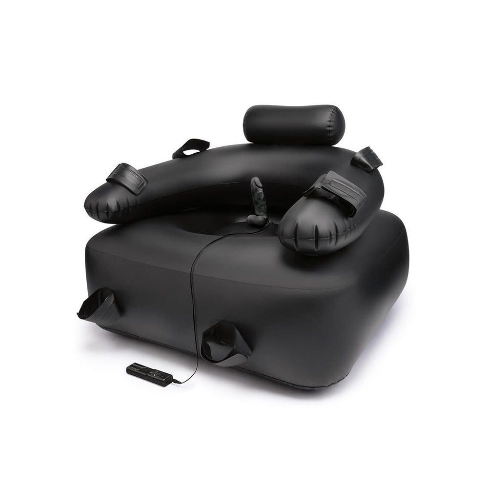 Whipsmart Inflatable Bondage Chair - Black Inflatable Chair with 6 Vibrating Dong-PP114