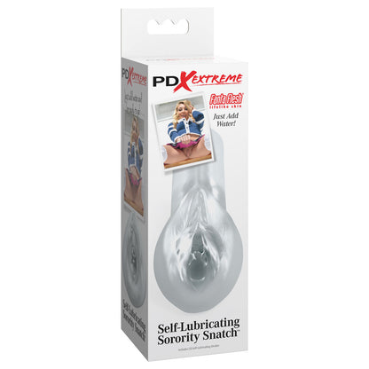 Pipedream Extreme Toyz Self Lubricating Sorority Snatch - Clear - Clear Vagina Stroker - RD422-20