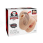PDX Plus Double Pounder Vibrating Squeeze Stroker - Flesh - Flesh USB Rechargeable Vibrating Vagina Stroker-RD434-21