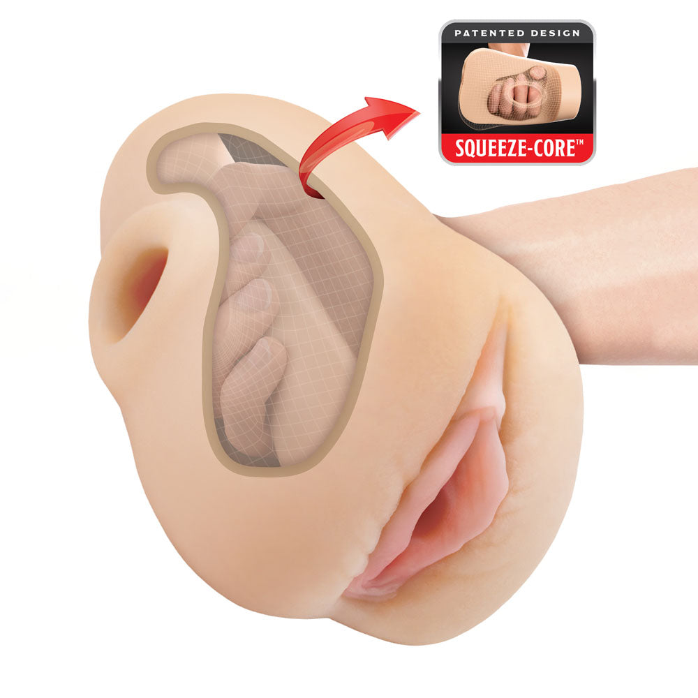 PDX Plus Pussy Pounder Squeeze Stroker - Flesh - Flesh Vagina Stroker-RD435-21