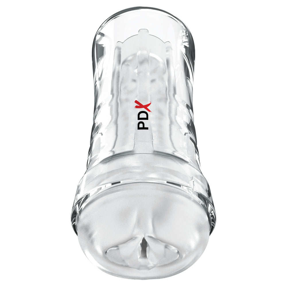 PDX Extreme Wet Pussies - Super Luscious Lips - Clear - Clear Self Lubricating Vagina Stroker - RD440-20