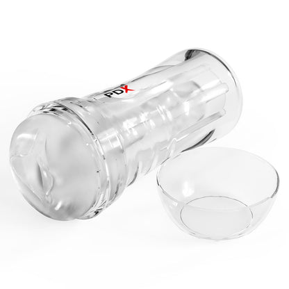 PDX Extreme Wet Pussies - Super Luscious Lips - Clear - Clear Self Lubricating Vagina Stroker - RD440-20