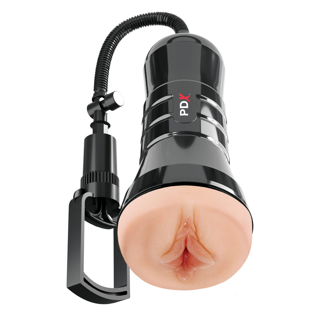 PDX Wet Pussies Super Sucker XXL Stroker - Flesh - Flesh Vagina Stroker with Suction Pump-RD448-21