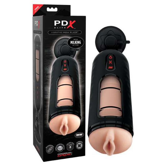 Pipedream Extreme Toyz Elite Vibrating Mega Milker - Flesh USB Rechargeable Powered Stroker-RD525
