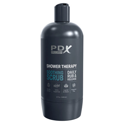 PDX Plus Shower Therapy - Soothing Scrub Flesh Discreet Vagina Stroker with Suction Base