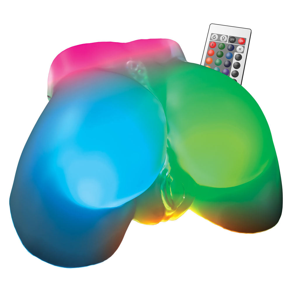 PDX Elite Go-Go Booty LED Mega Masturbator - Clear with LED Doggy-Style Masturbator - RD633-20
