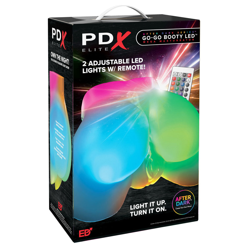 PDX Elite Go-Go Booty LED Mega Masturbator - Clear with LED Doggy-Style Masturbator - RD633-20