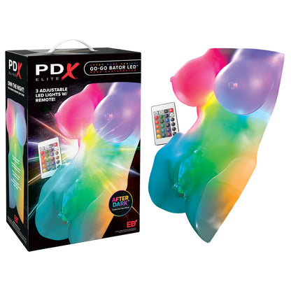 PDX Elite Go-Go Bator LED Mega Masturbator - Clear with LED Mini Torso Masturbator - RD634-20