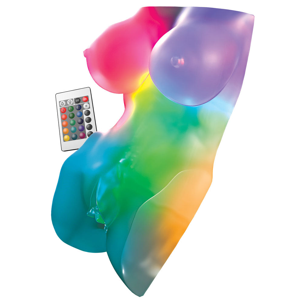 PDX Elite Go-Go Bator LED Mega Masturbator - Clear with LED Mini Torso Masturbator - RD634-20