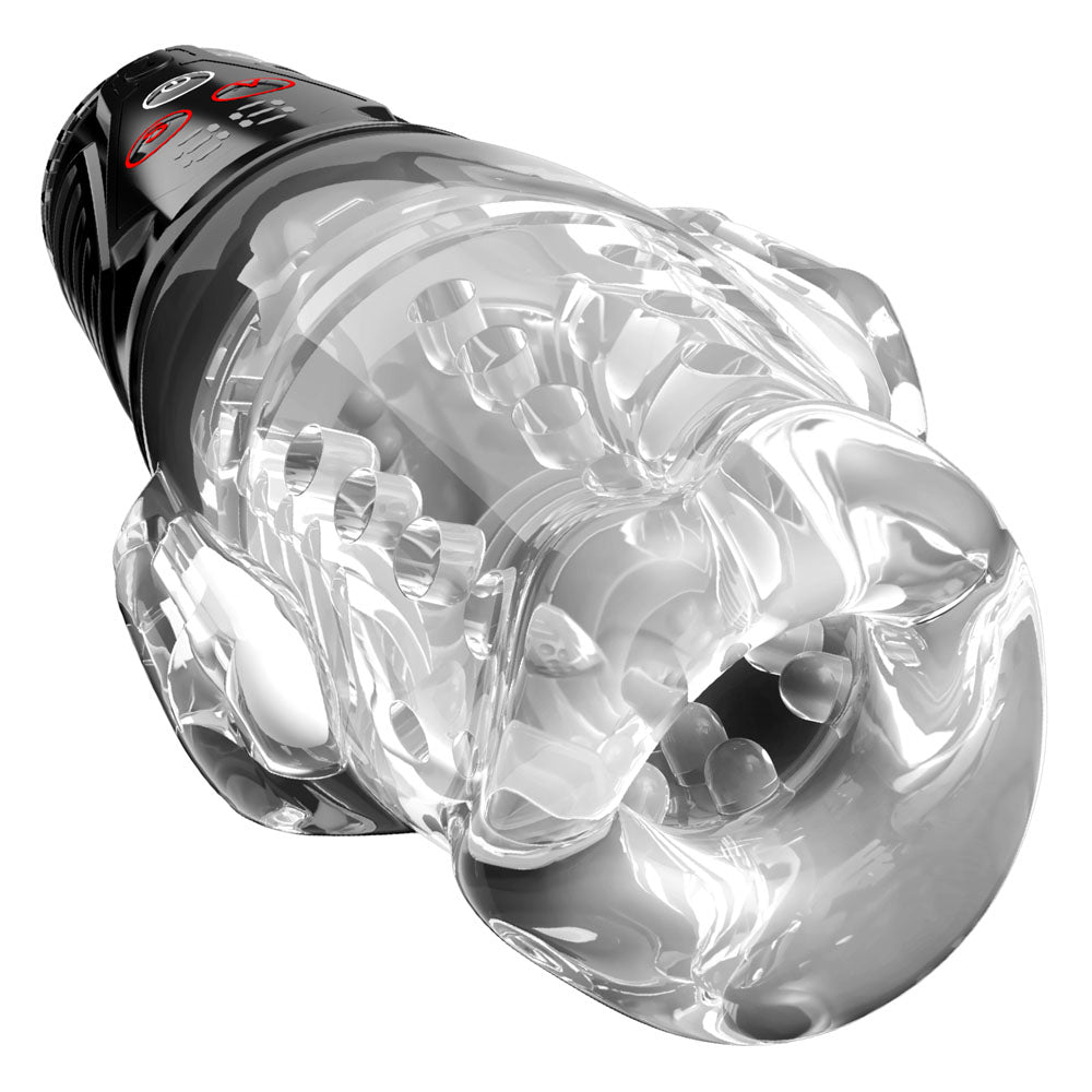 PDX Elite Ultra Milker Pro - Clear USB Rechargeable Vibrating & Sucking Auto Stroker - RD635