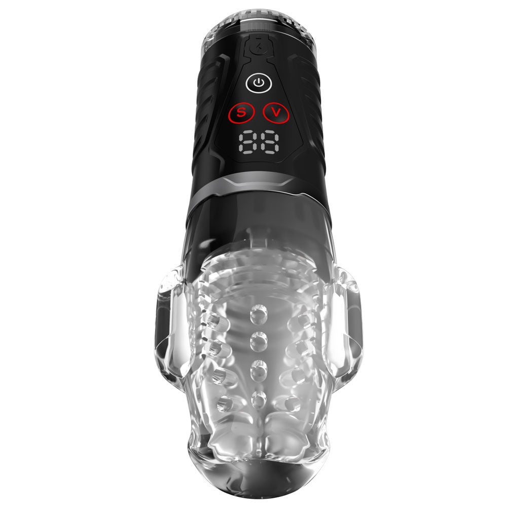 PDX Elite Ultra Milker Pro - Clear USB Rechargeable Vibrating & Sucking Auto Stroker - RD635