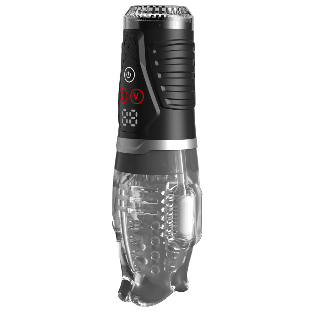 PDX Elite Ultra Milker Pro - Clear USB Rechargeable Vibrating & Sucking Auto Stroker - RD635