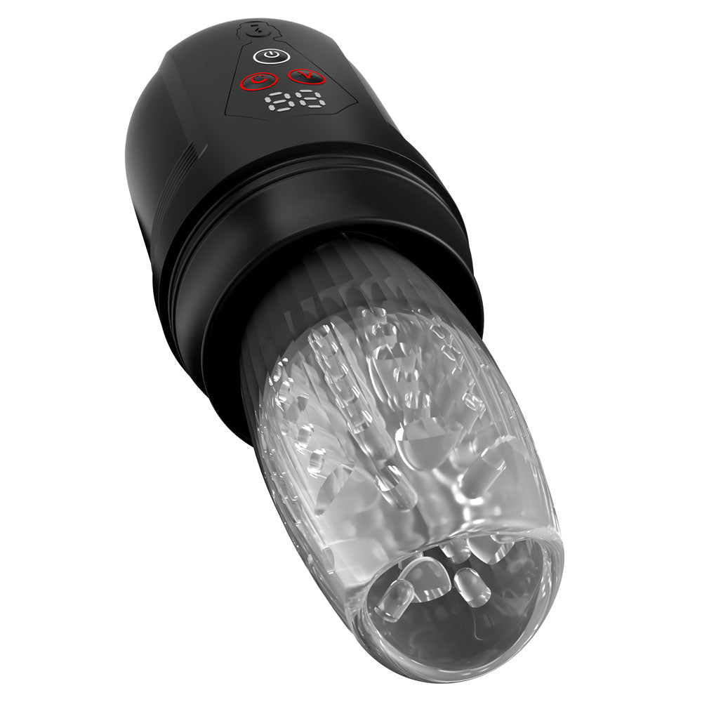 PDX Elite Mega-Bator Pro - Clear USB Rechargeable Vibrating & Spinning Auto Stroker - RD636